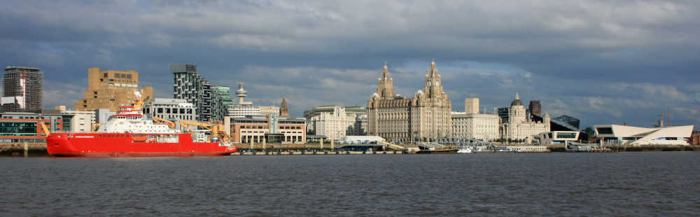 Sir Richard Attenborough at the Pier Head, Liverpool