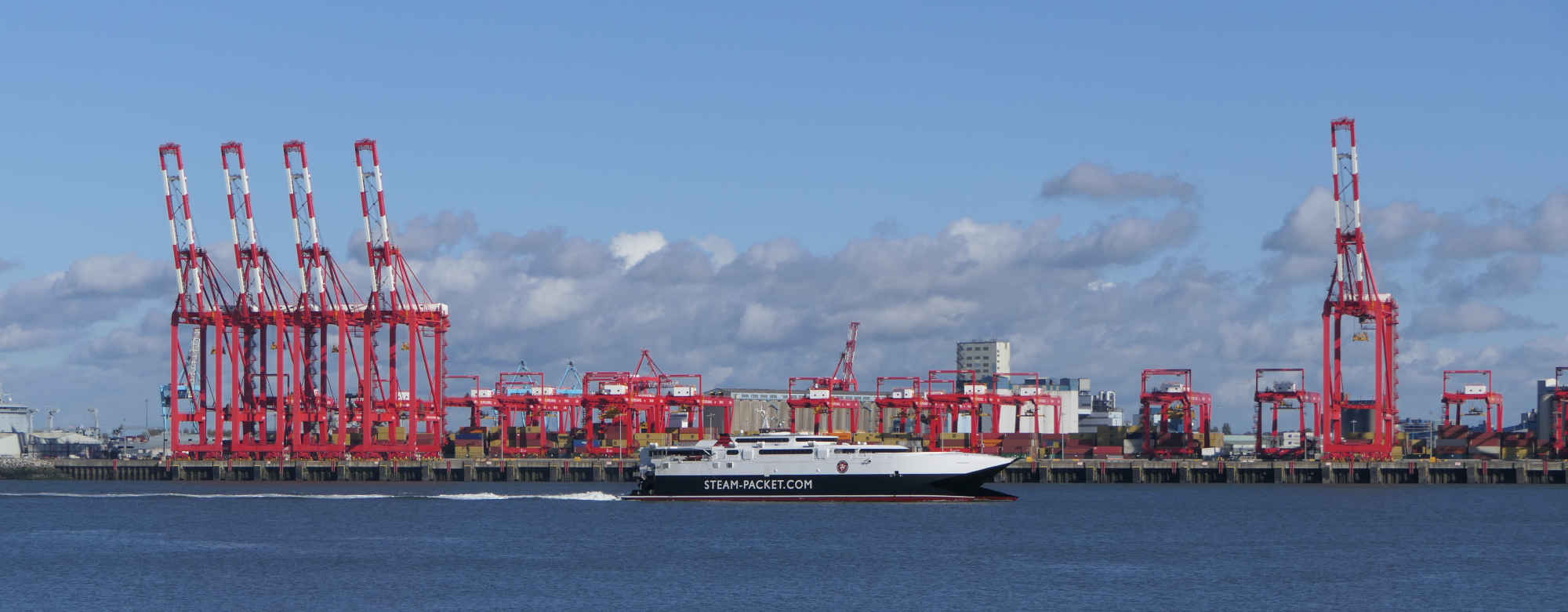 The Isle of Man Ferry passing the Seaforth Dock