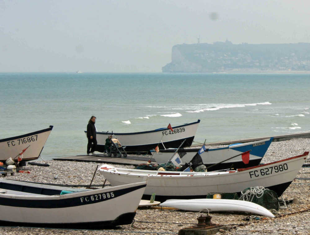 Boats on the Beach at Yport, Normandy, France