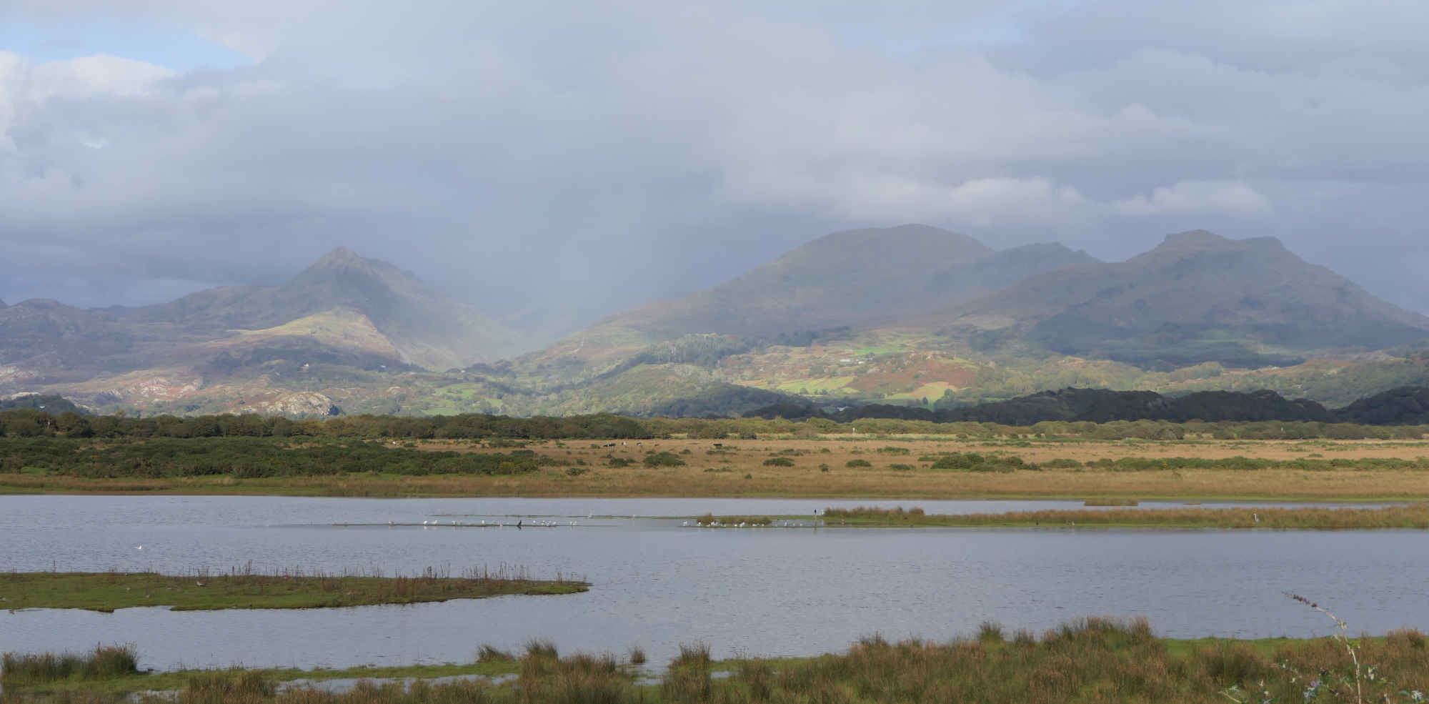 View from the Porthmadog stream railway station, looking towards Snowdonia