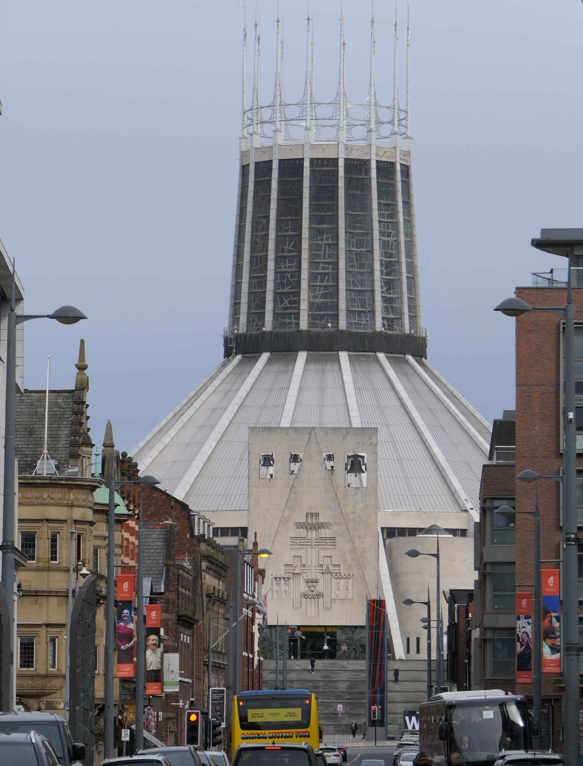 Liverpool's Catholic Cathedral looking along Hope Street