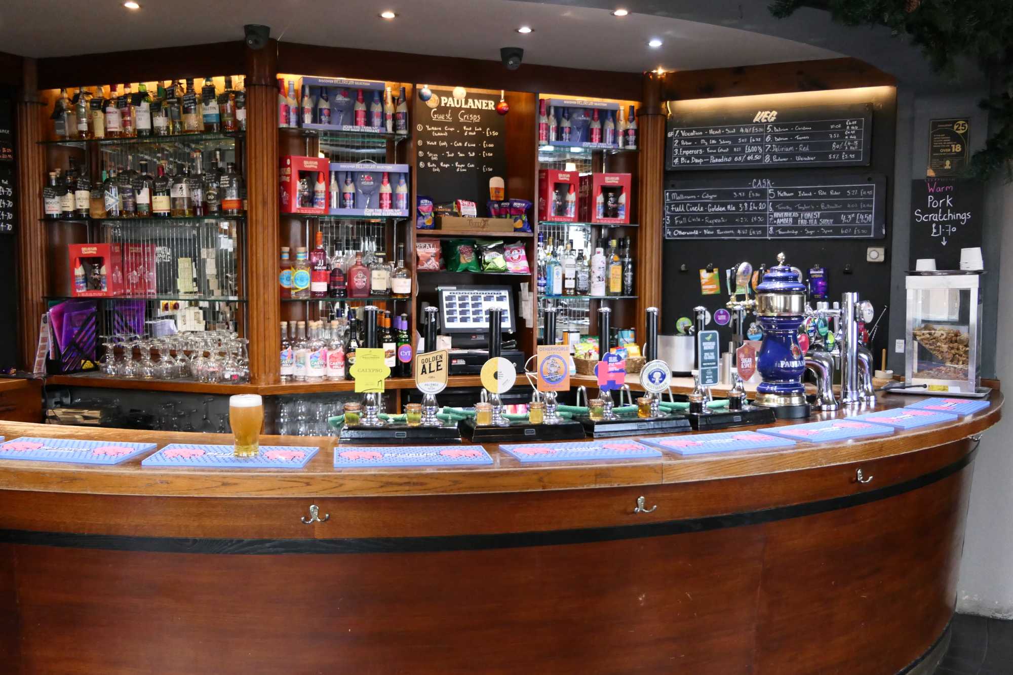 The bar of the Sportsman Pub, Huddersfield