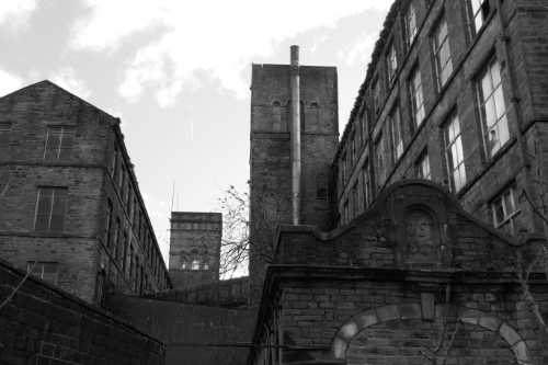 Black and white photo of the new mill Marsden