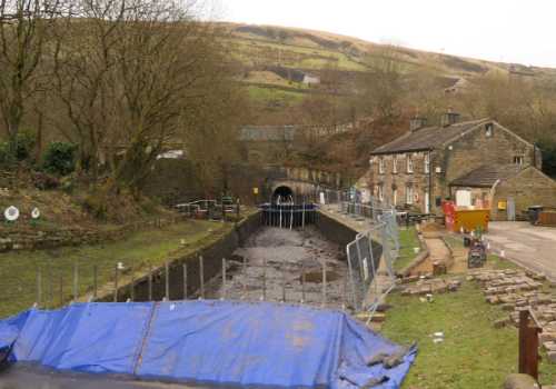 canal works at the tunnel end