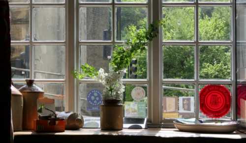 Window of the fox and goose hebden bridge.