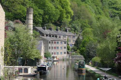 Hebden bridge canal scene.