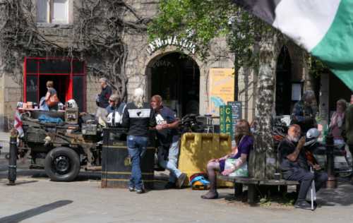 Street scene in hebden bridge.