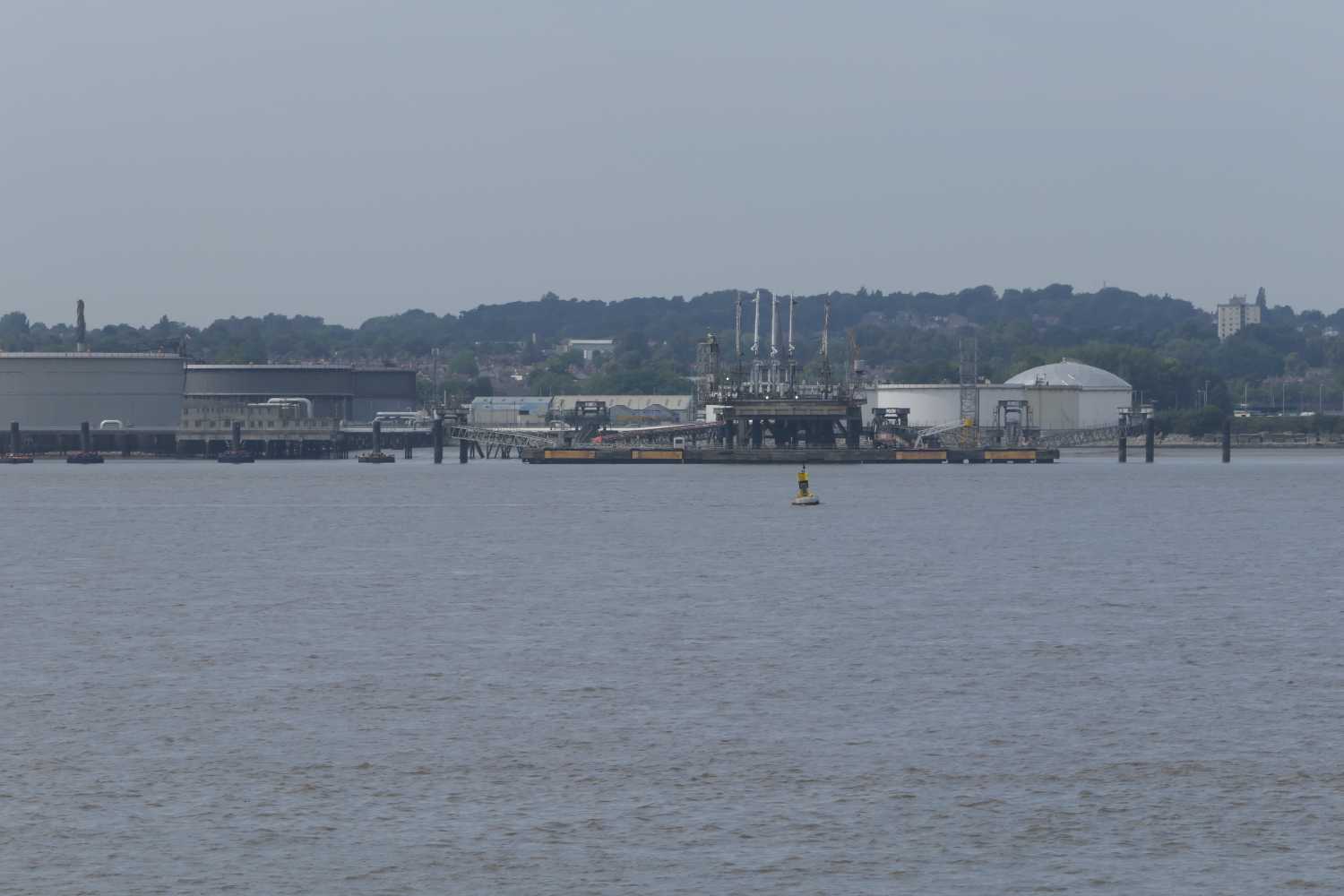 Tranmere Oil Terminal from across the river.