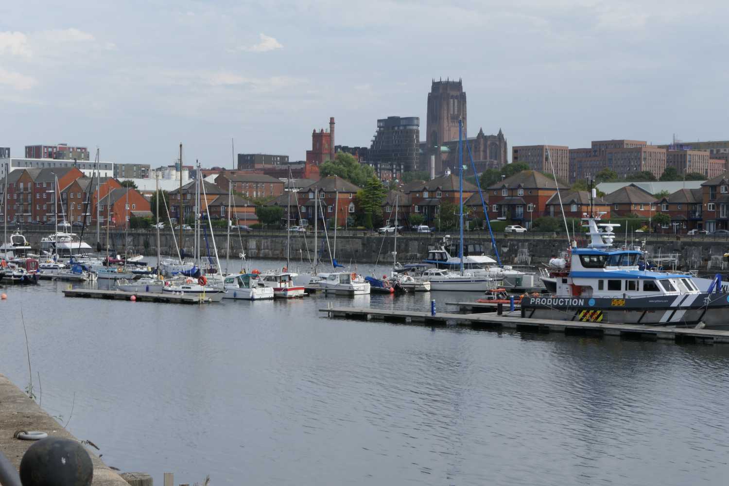Looking over Bunswick Dock towards the Anglican Cathedral, two.