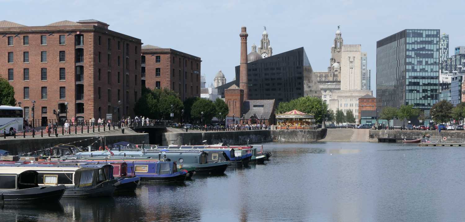Canal boats in Salt House Dock, two