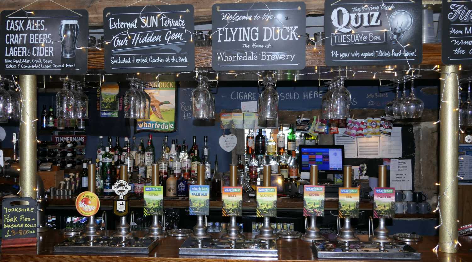 Bar of the flying duck in Ilkley.