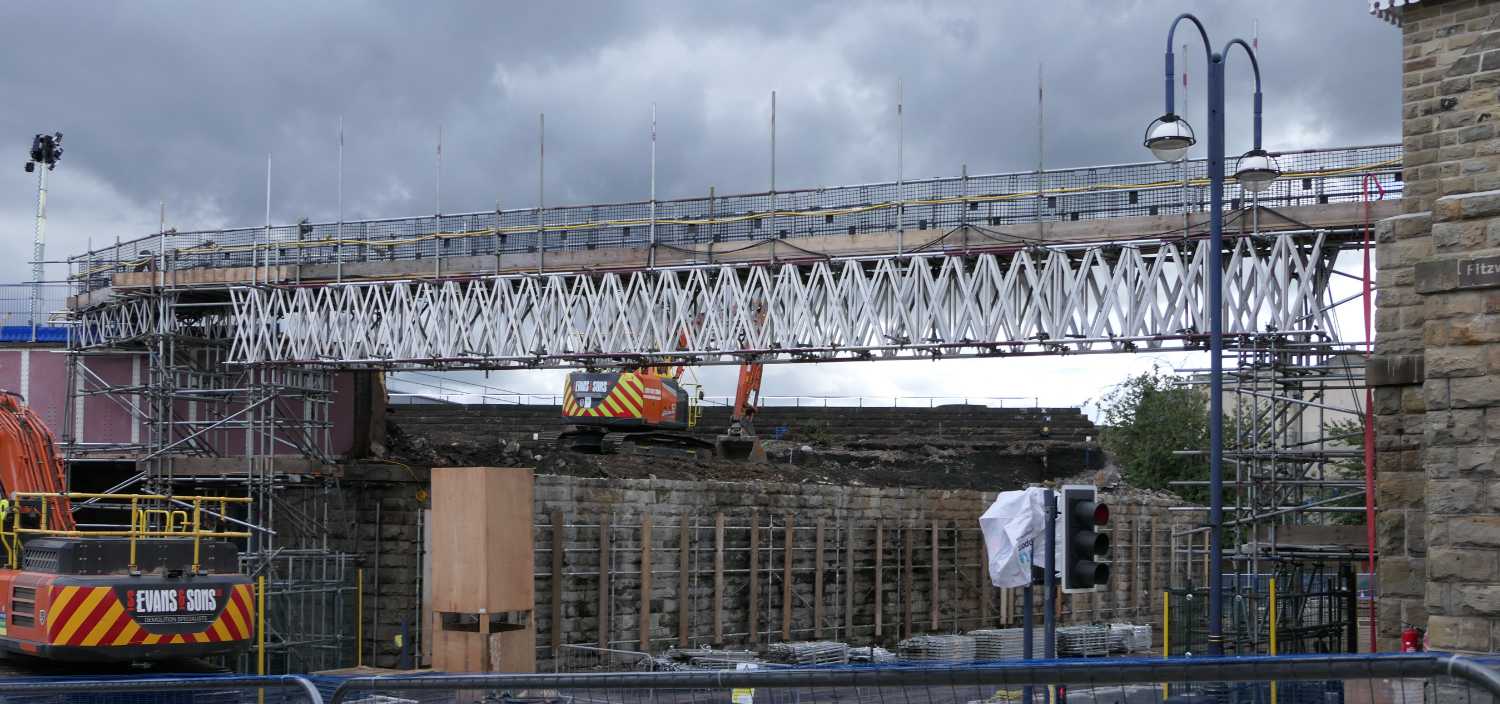 John William Street without the railway bridge, three