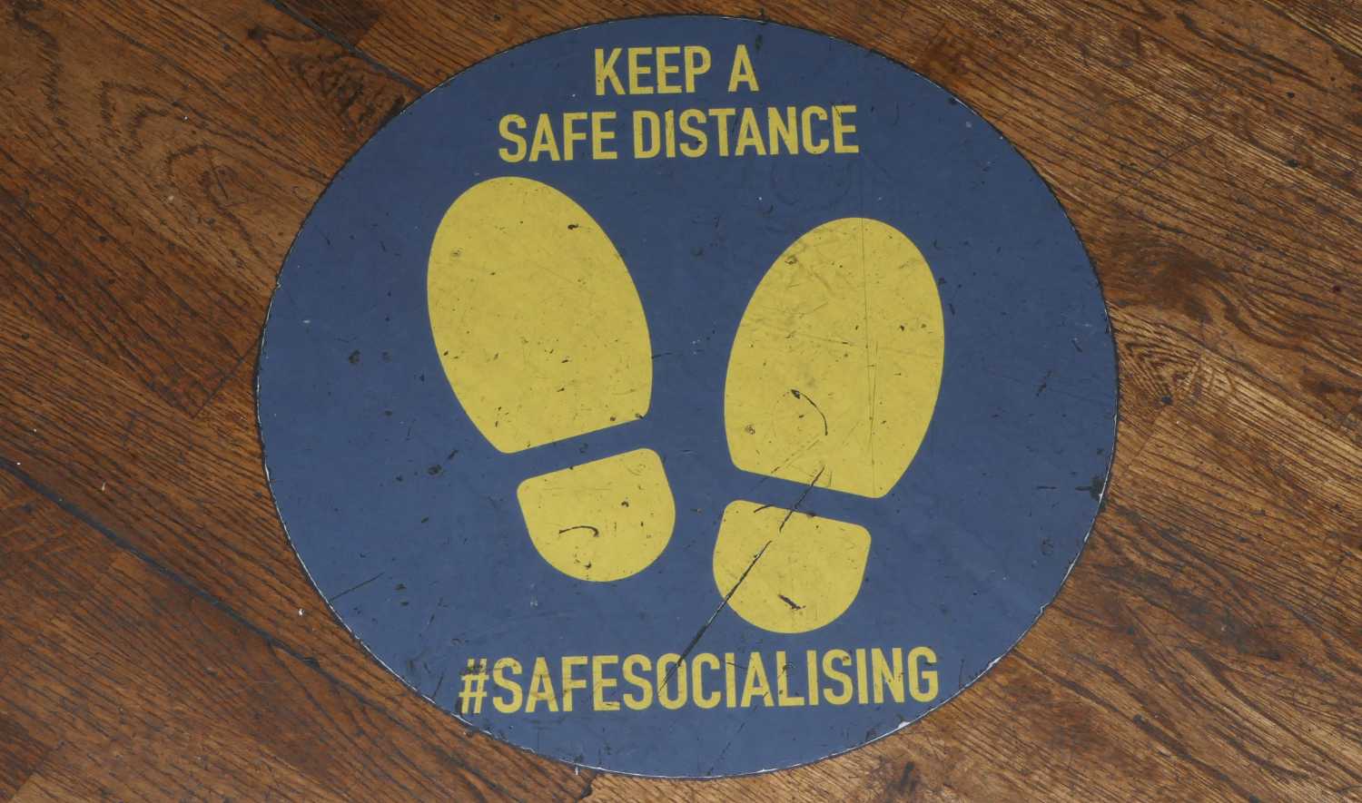 Keep a safe distance sign, two