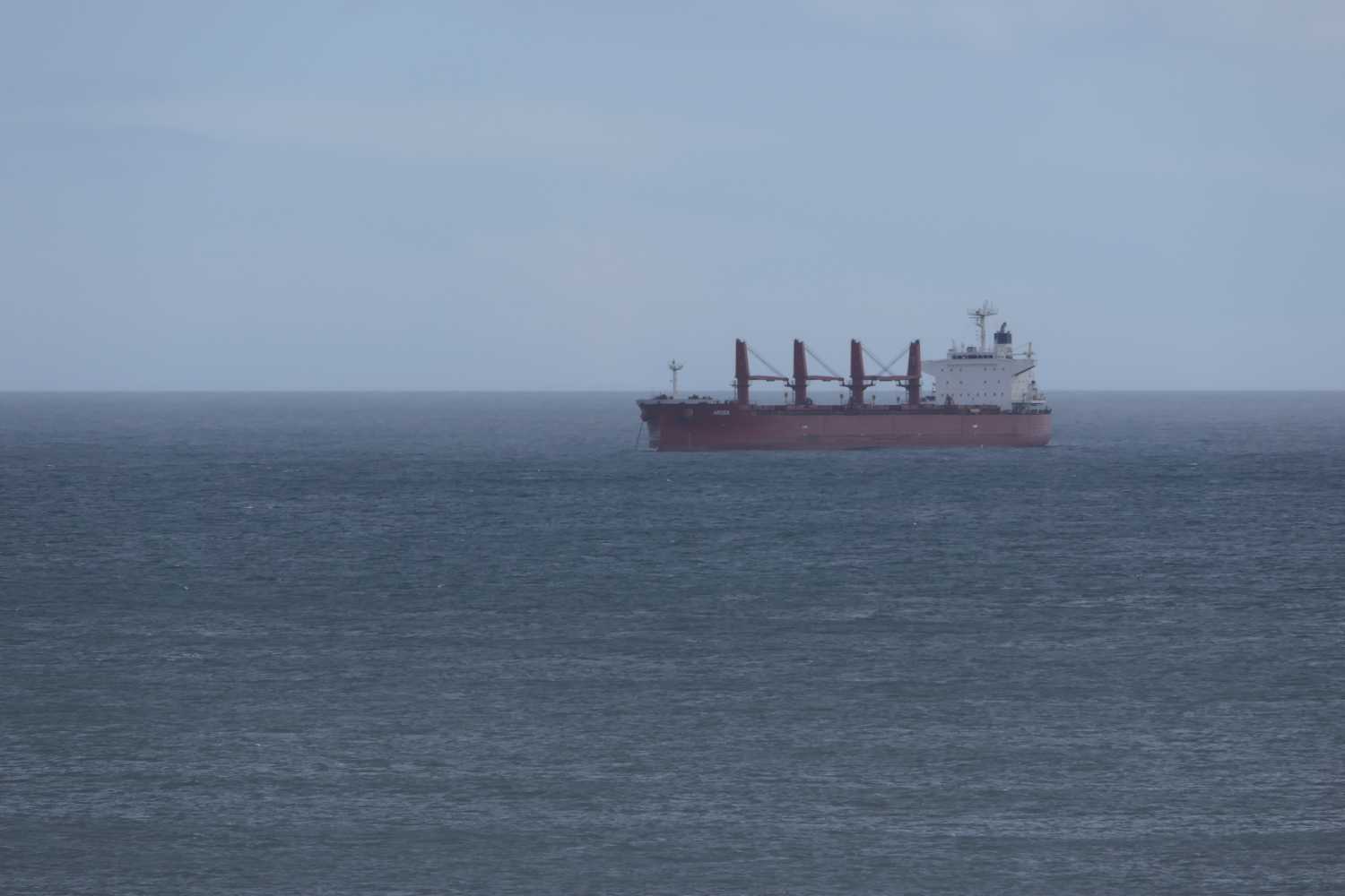 Tanker moored of the coast at Tynemouth