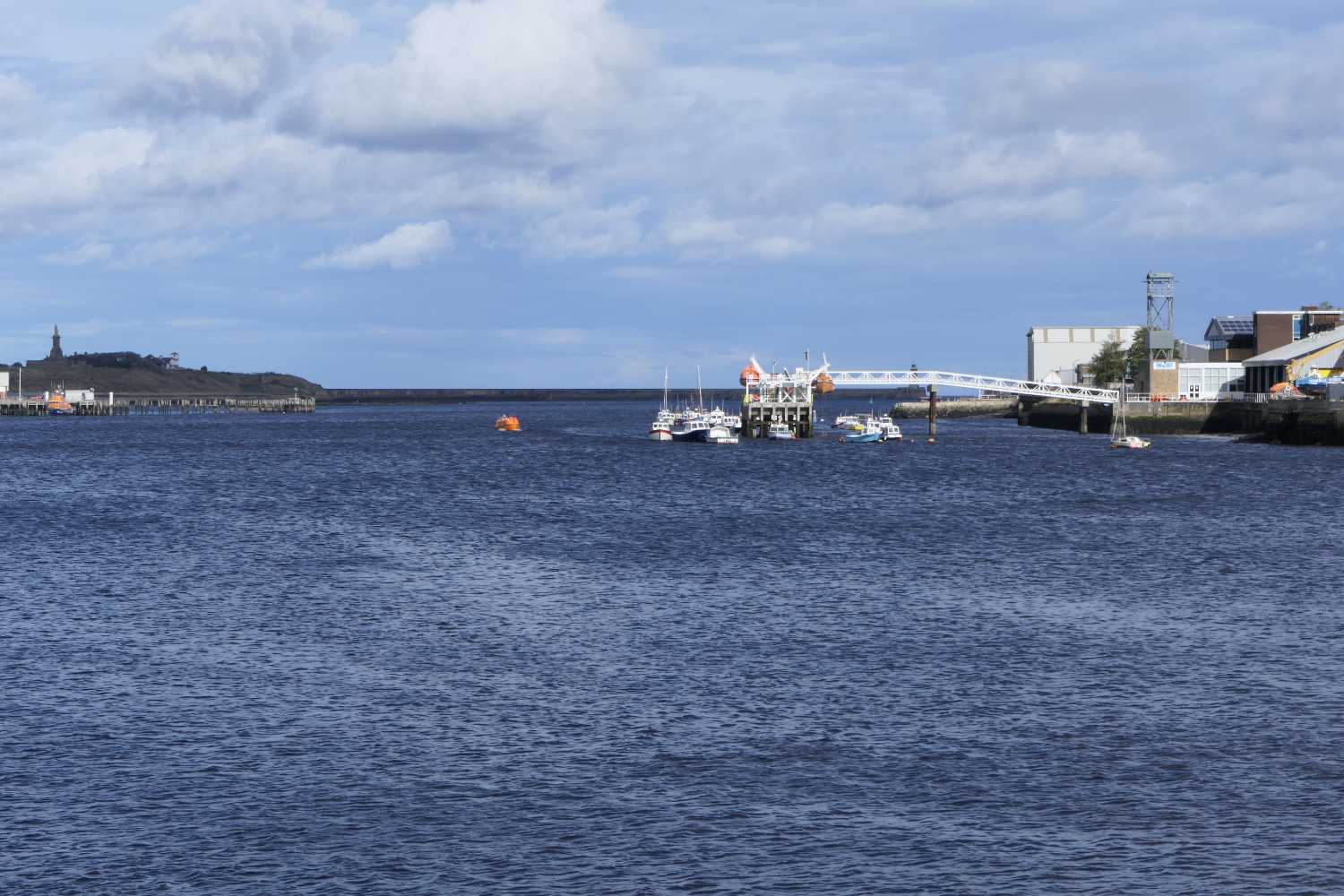 The south bank of the River Tyne looking out to sea.