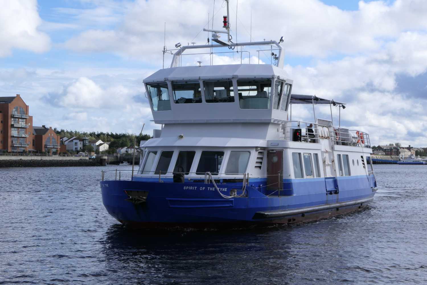 The ferry approaching the North Shields Ferry terminal.