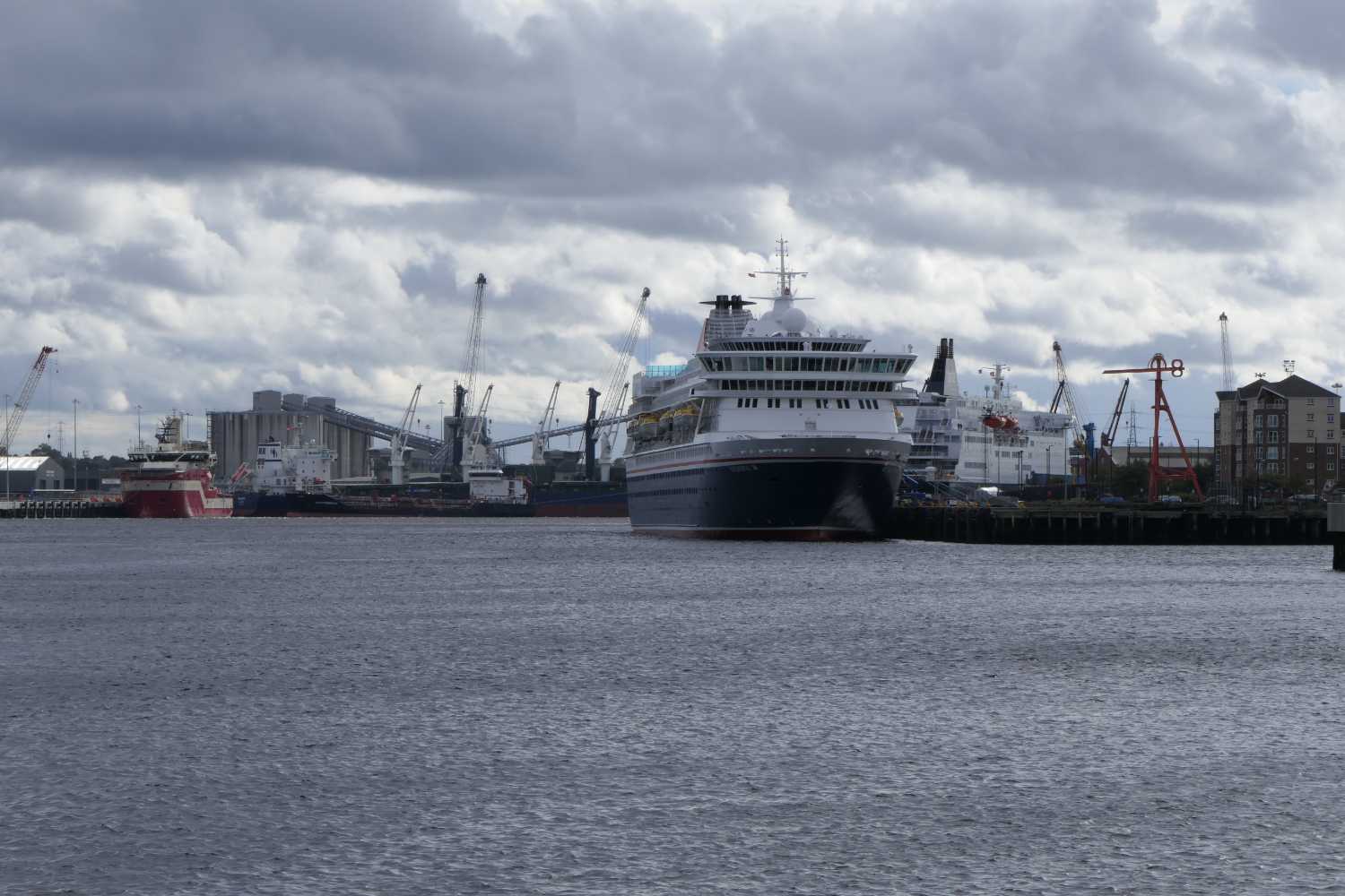 Ships on River Tyne looking inland, two.