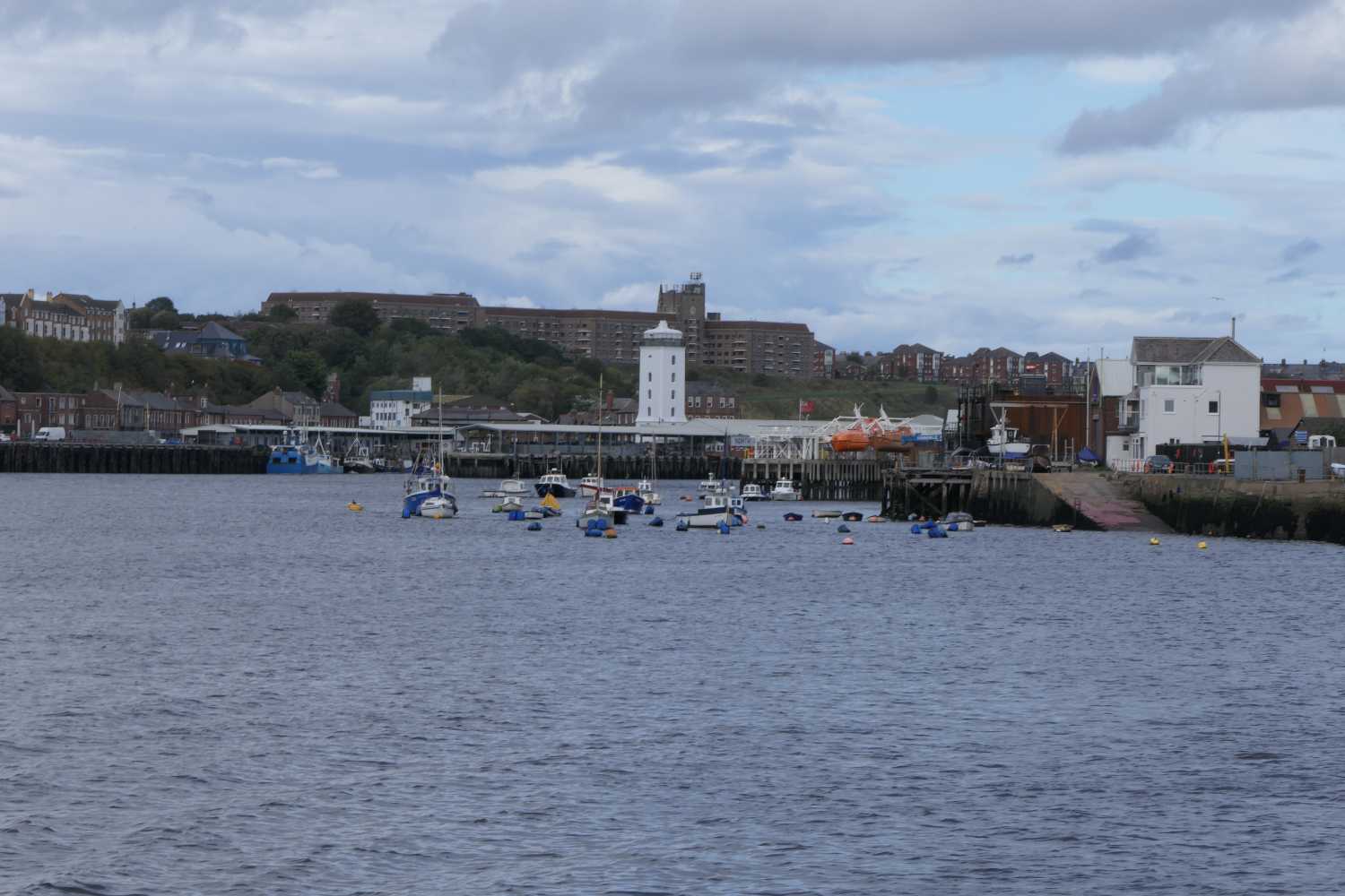 Small boats moored on the North Bank, taken from the ferry.