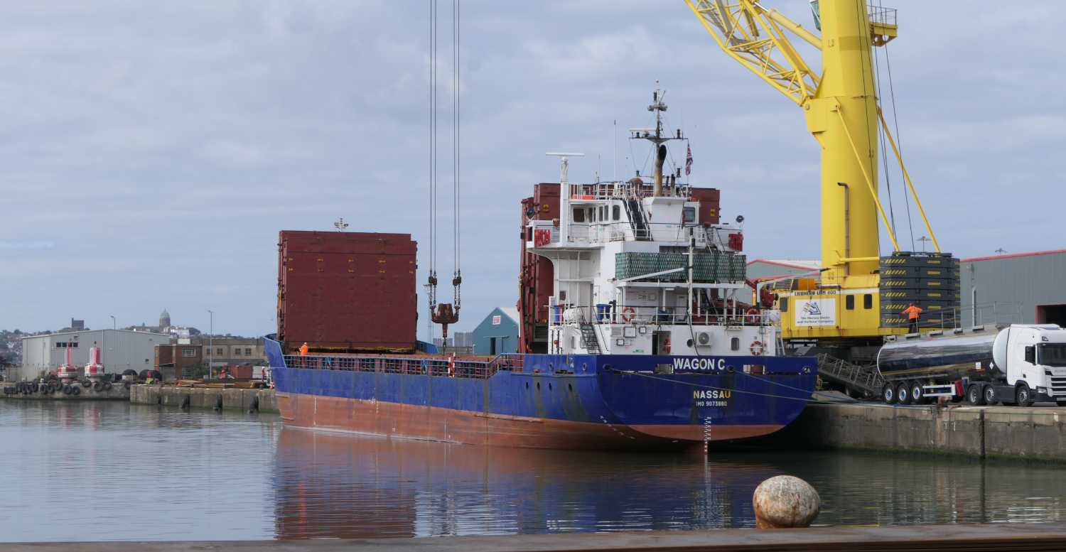 Ship in north Liverpool dock.