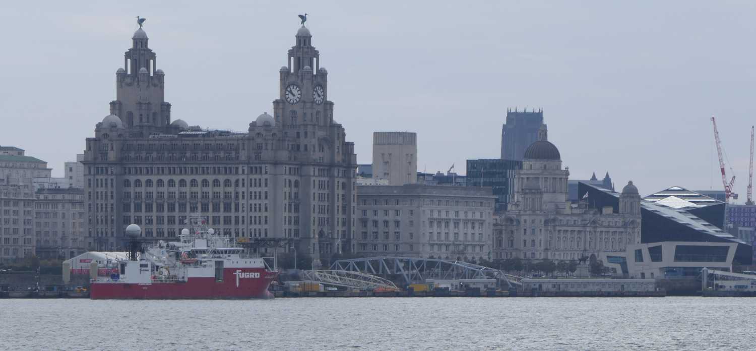 Liverpool Pier Head from Seacombe, two.