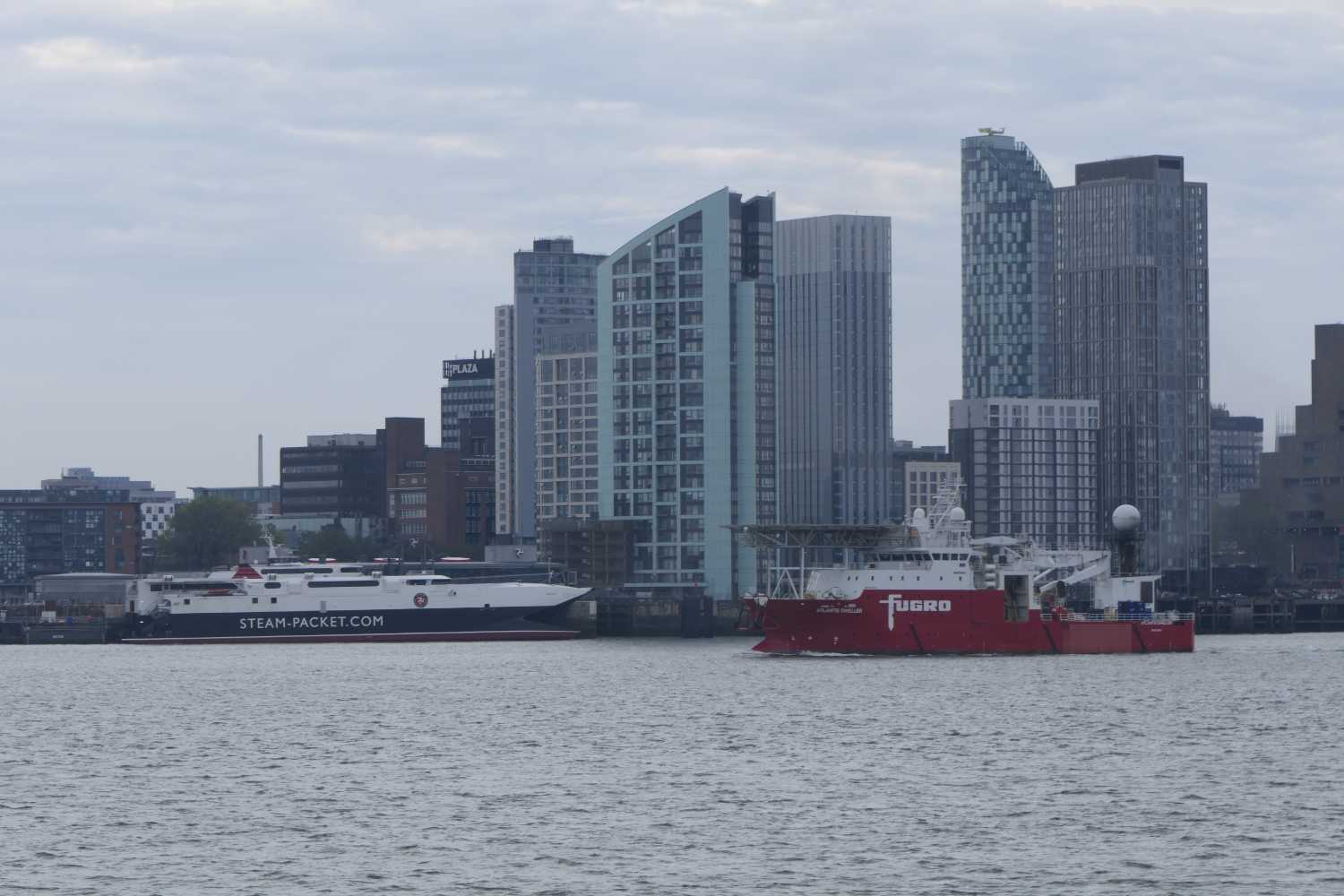 The Atlantis Dweller passing the Isle of Man Ferry.