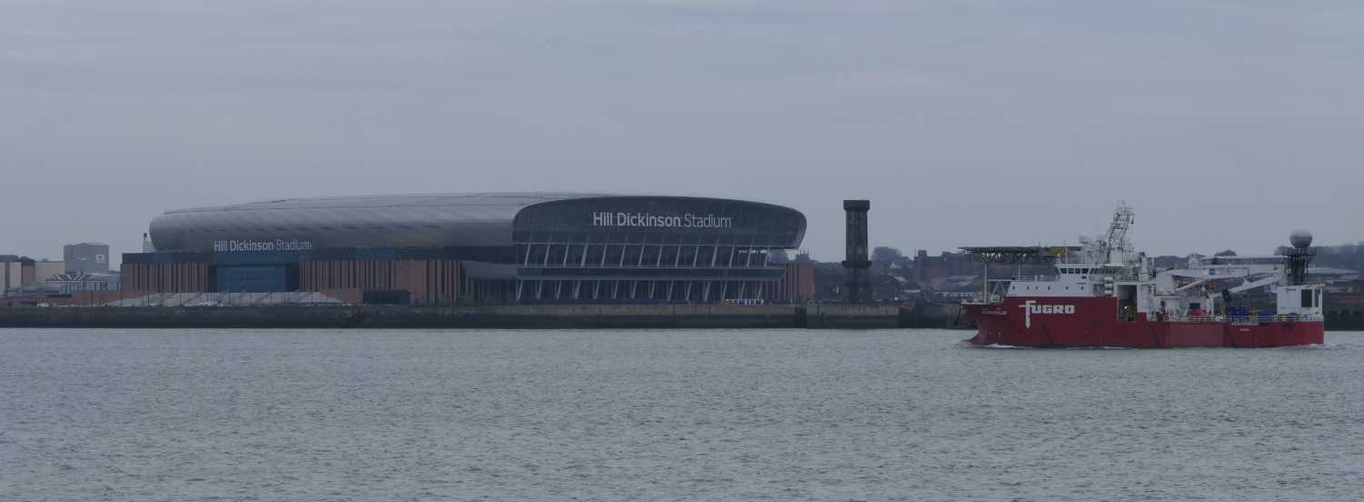 The Atlantis Dweller approaching Everton's new football ground.