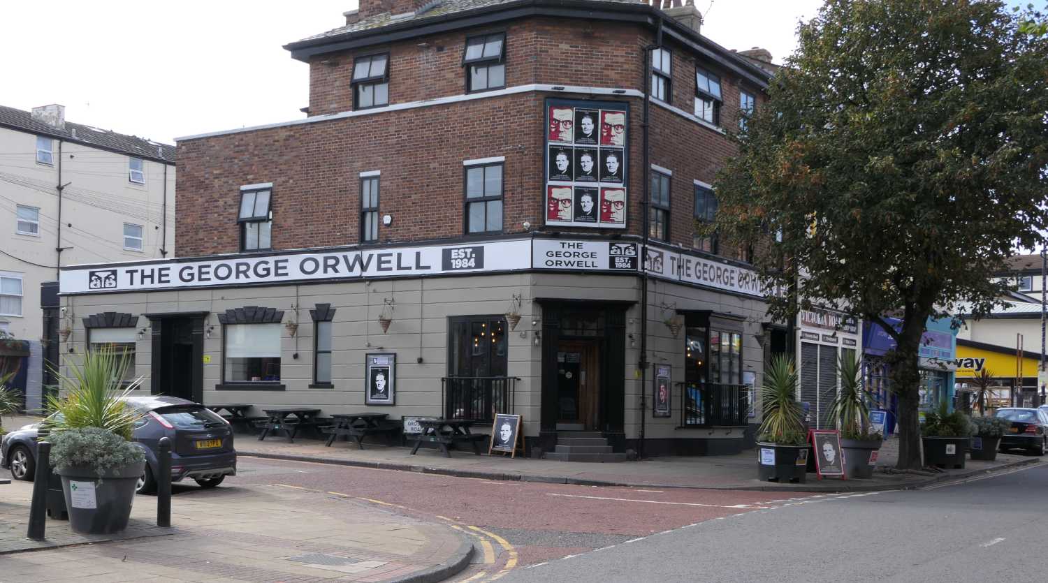George Orwell pub front.