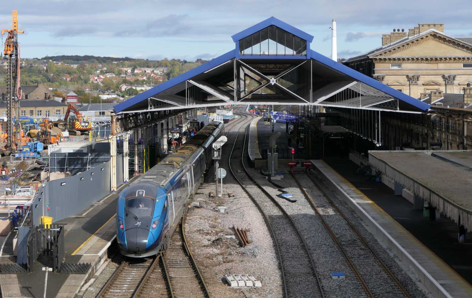 Leeds bound train in station.