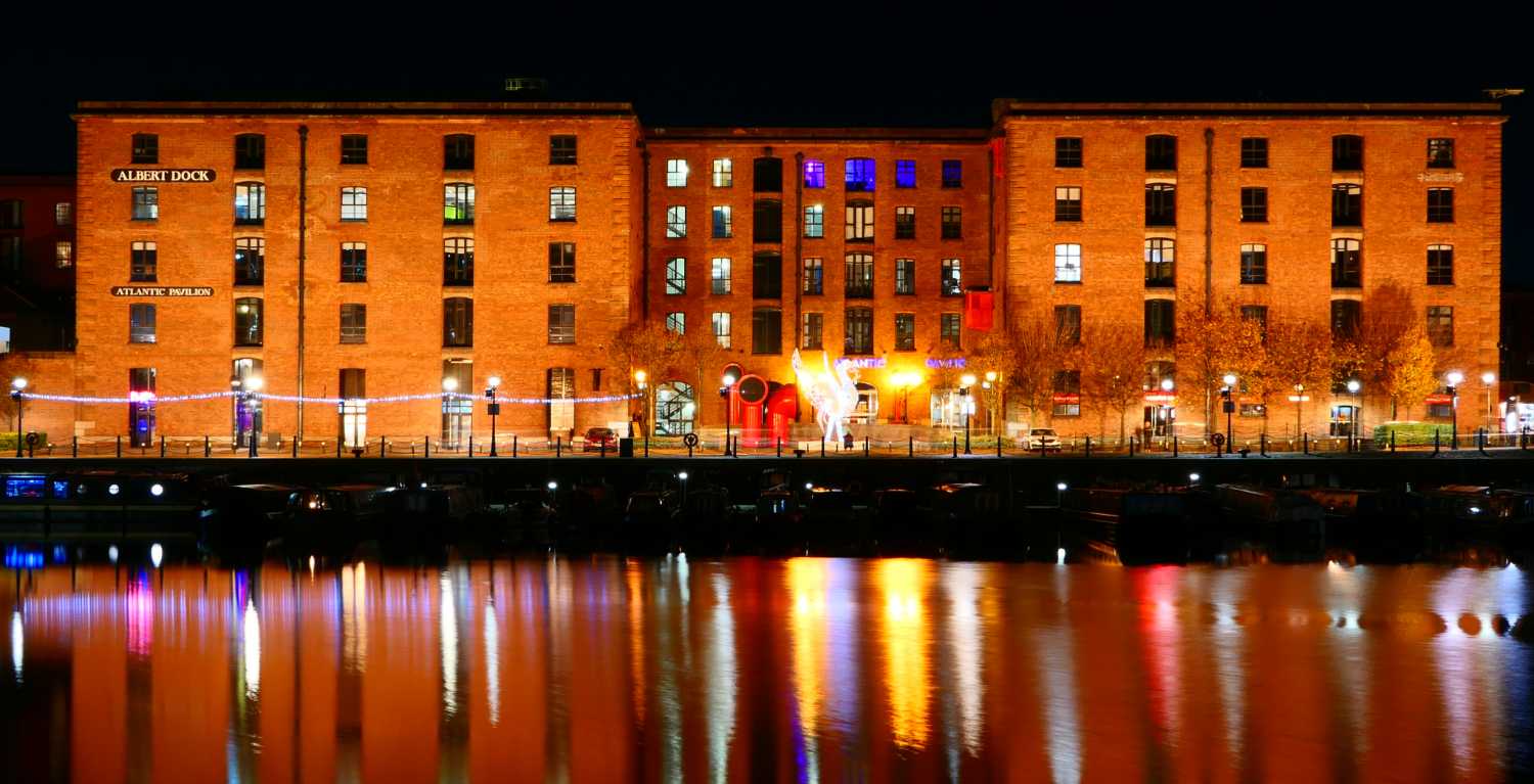 Royal Albert dock left warehouse viewed accros the Salthouse dock.