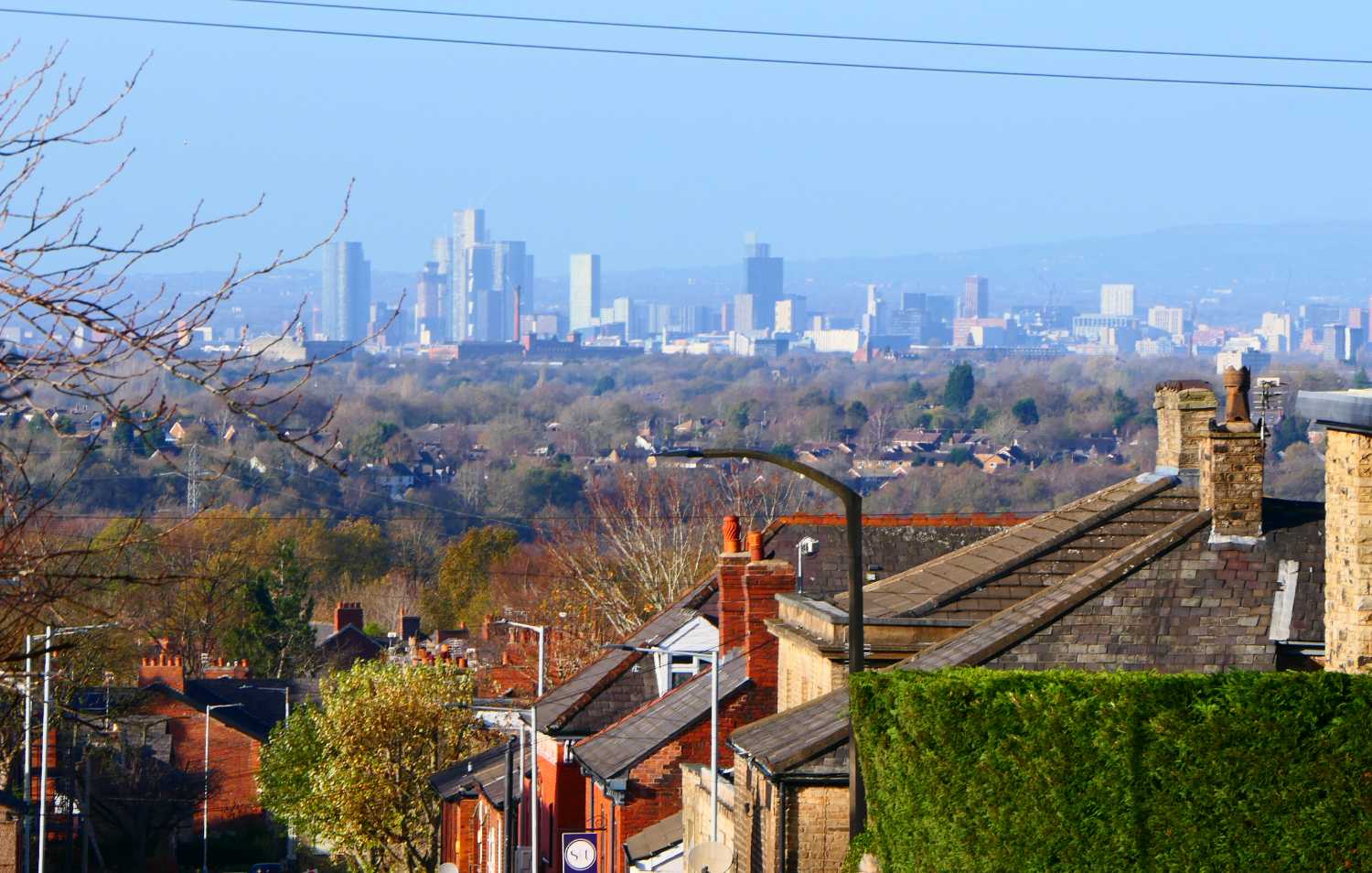 View of Manchester city centre from Marple