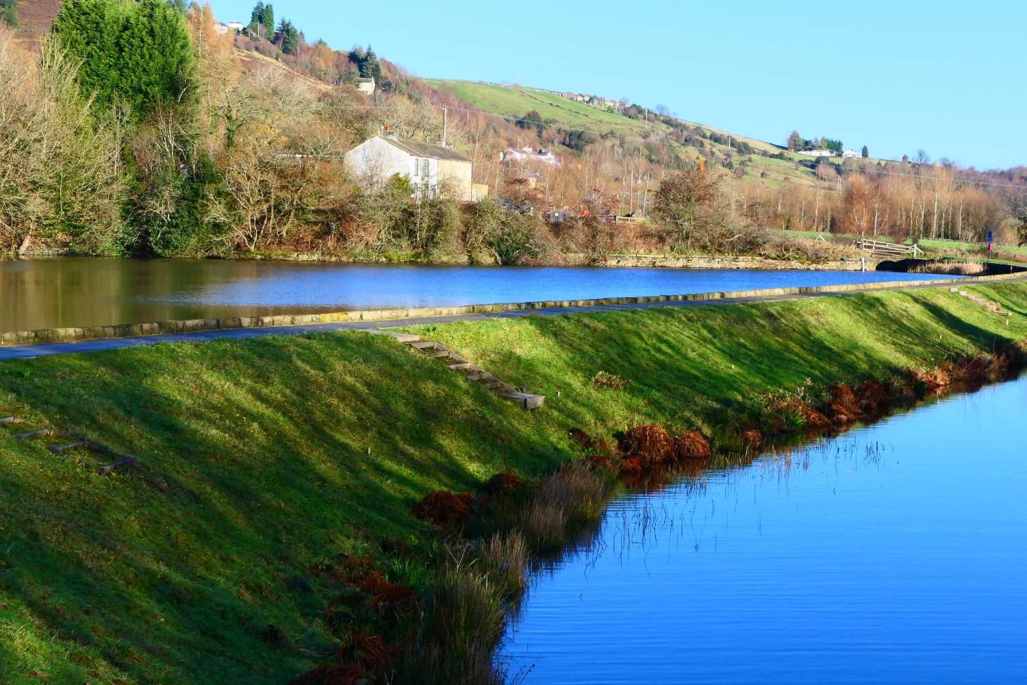 Sparth Reservoir Panorama from two photos - first original photo.