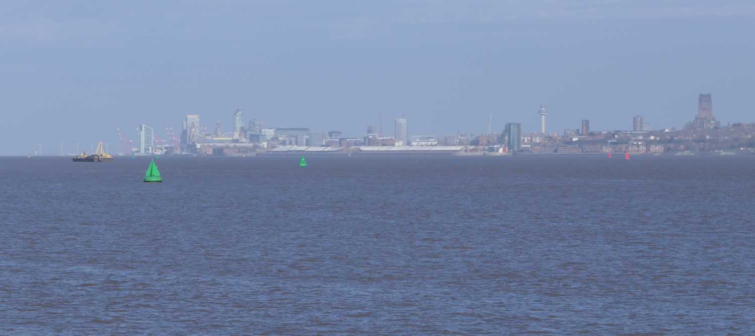 The liverpool waterfront from Eastham Ferry, One