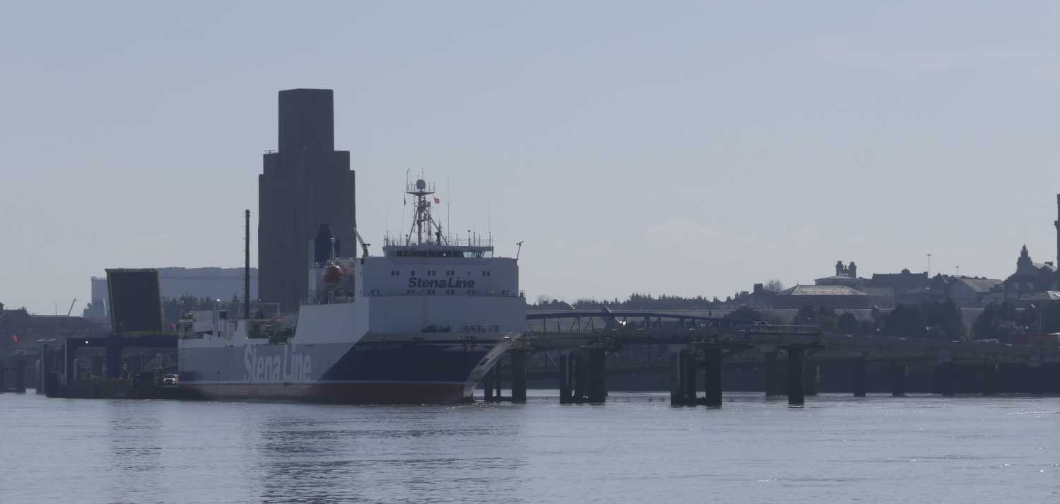 Stena line ship berthed at the Stena Line terminal, Birkenhead