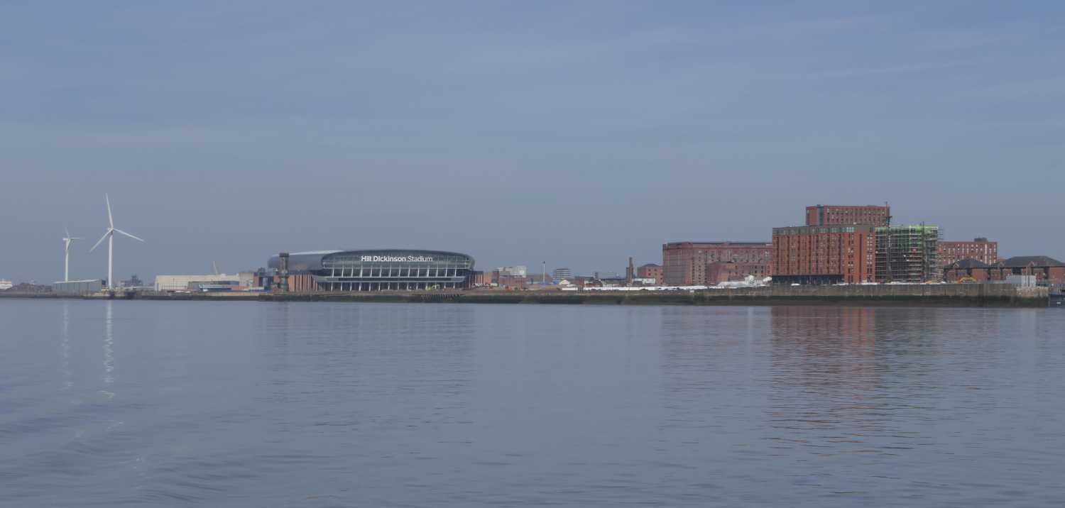 Tobacco dock and Everton's ground across the river