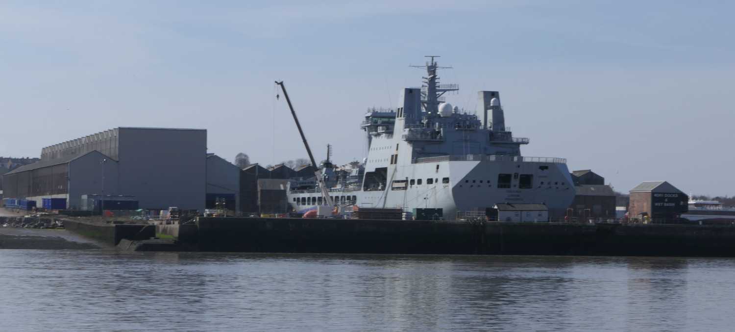 Royal Navy Auxillary ship being repaired at the Camel Lairds, One