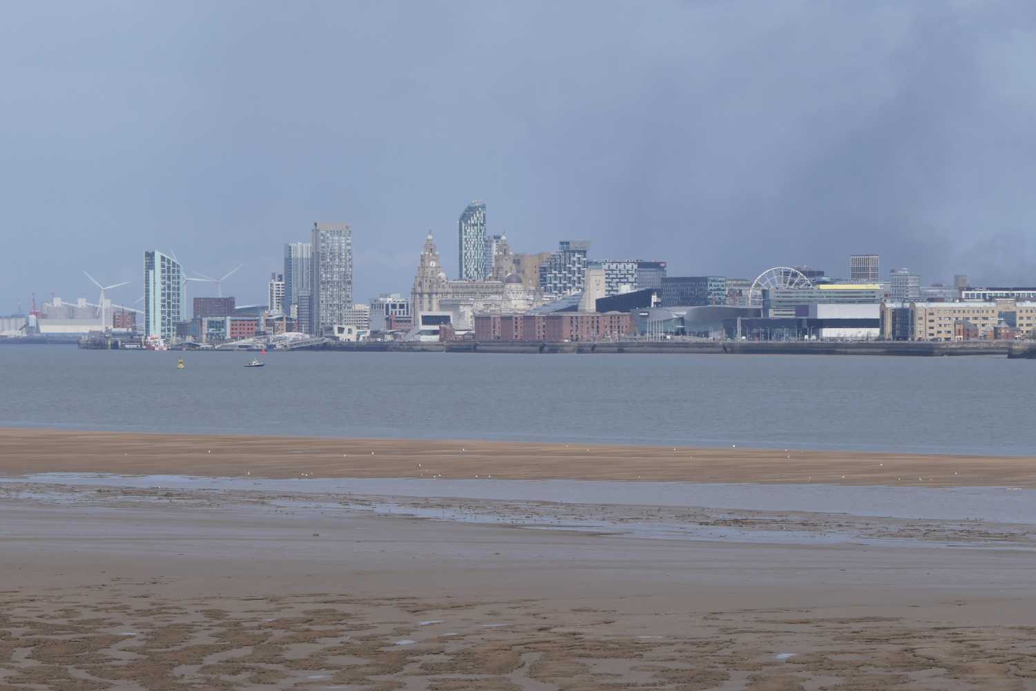 Liverpool waterfront from the Port Sunlight Riverside Park