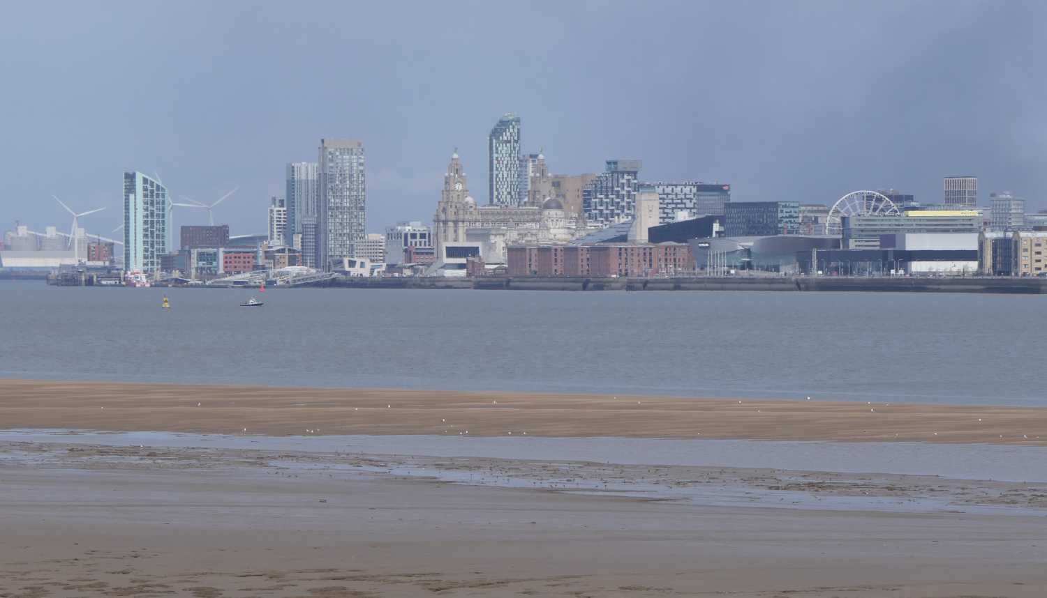 Liverpool waterfront and sandbanks