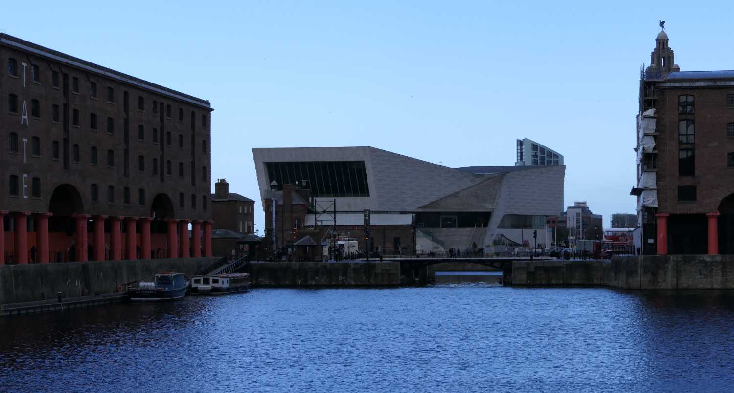 Inside the Albert Dock, three