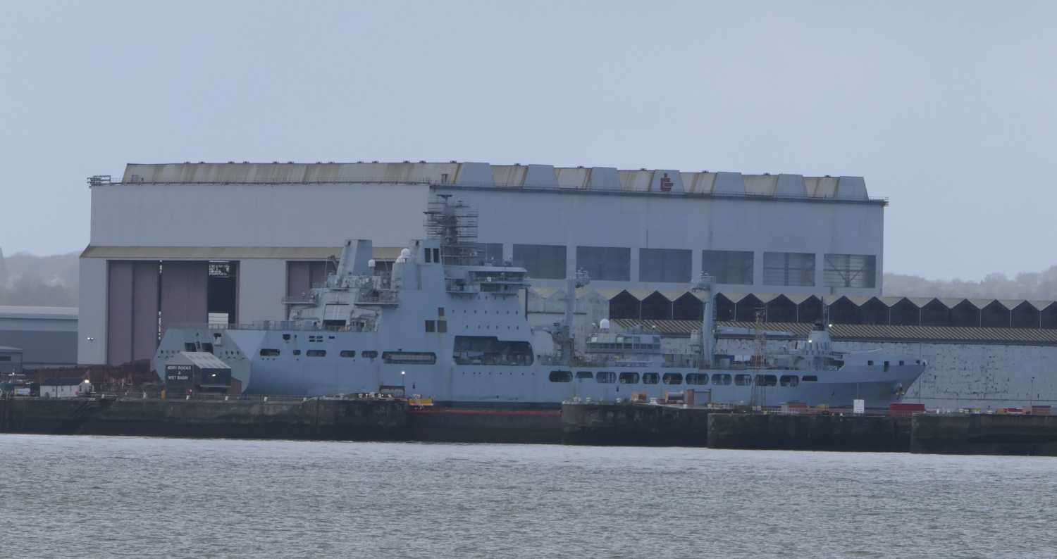 Warship outside Cammel Lairds