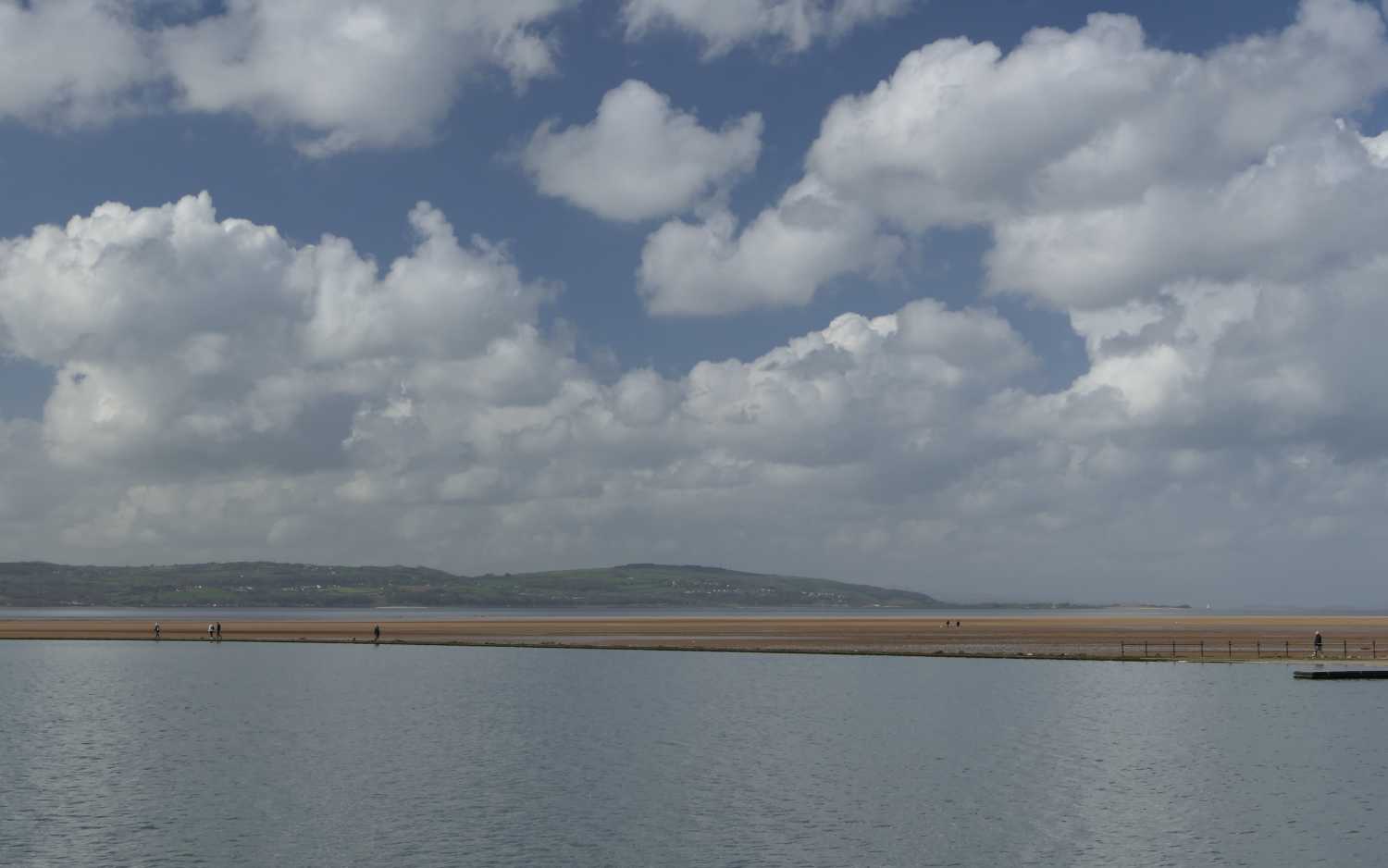 Mouth of River Dee across the marina