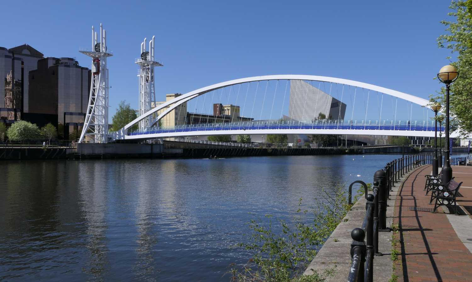 Salford Quays lifting bridge, one