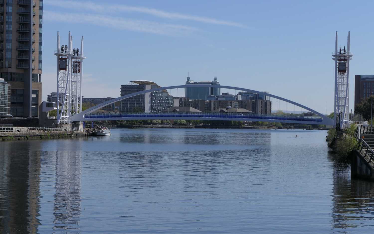 Salford Quays lifting bridge, three