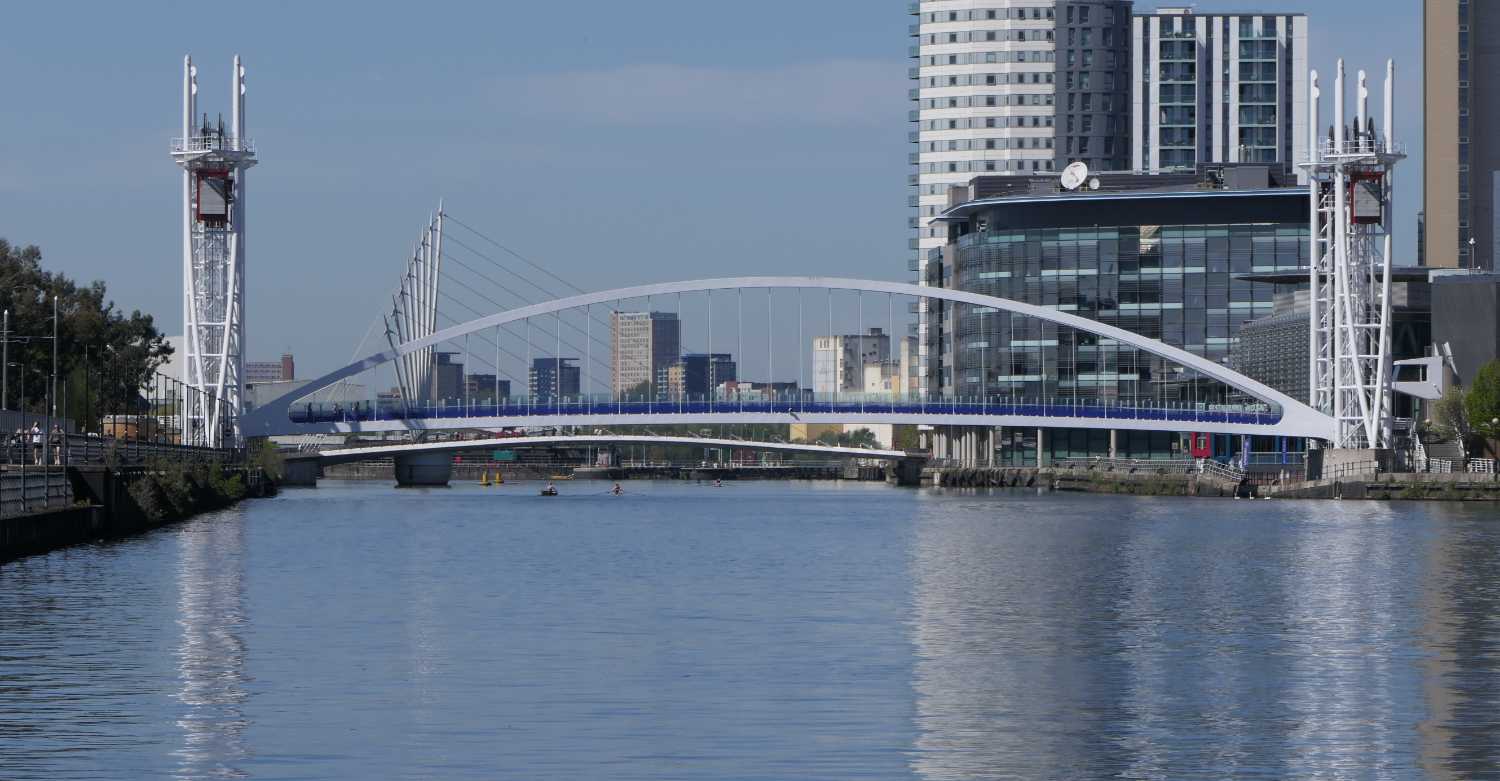 Salford Quays lifting bridge, four