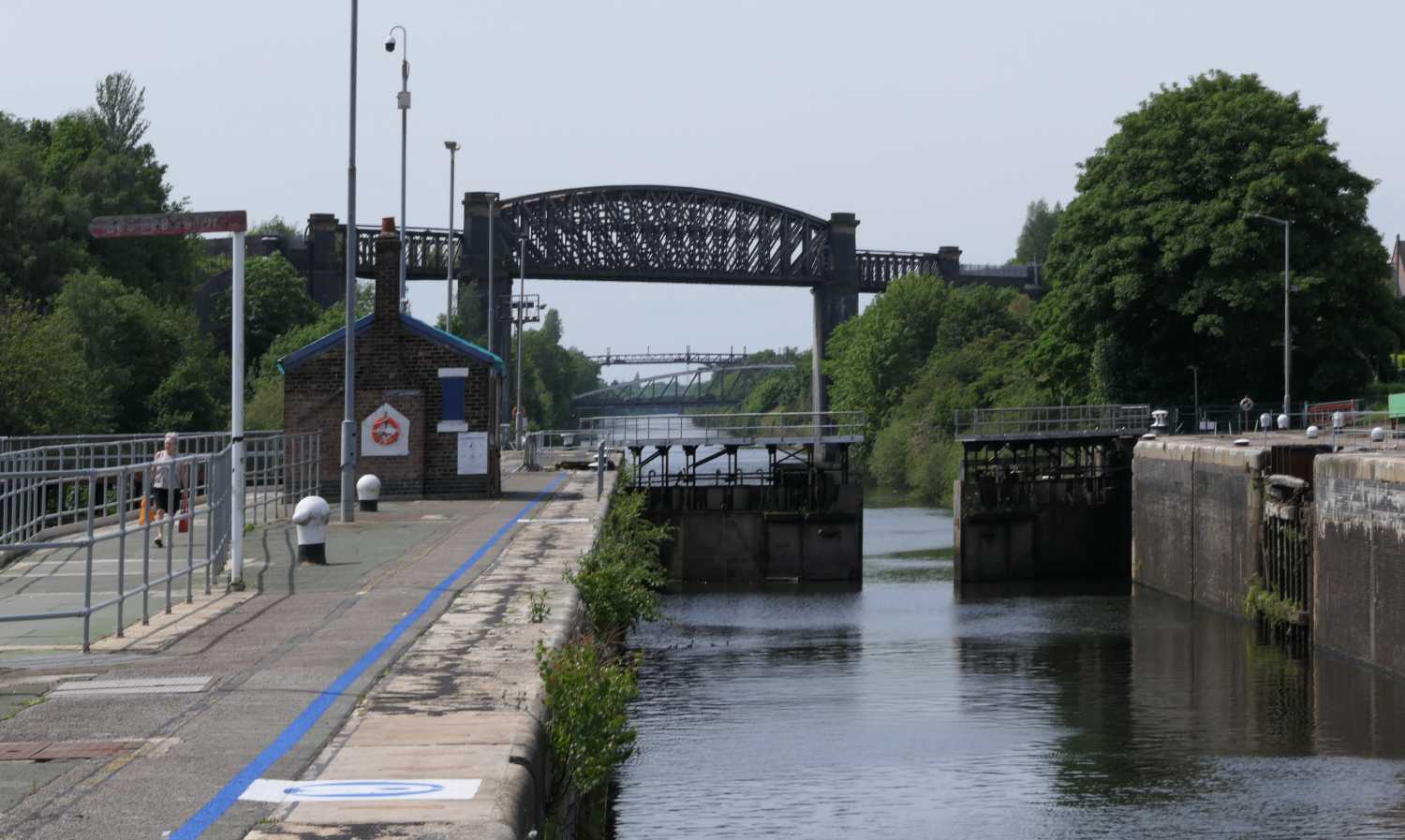 Main lock looking towards Latchford Viaduct