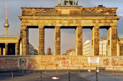 The Berlin Wall at the Brandenburg gate, 1988